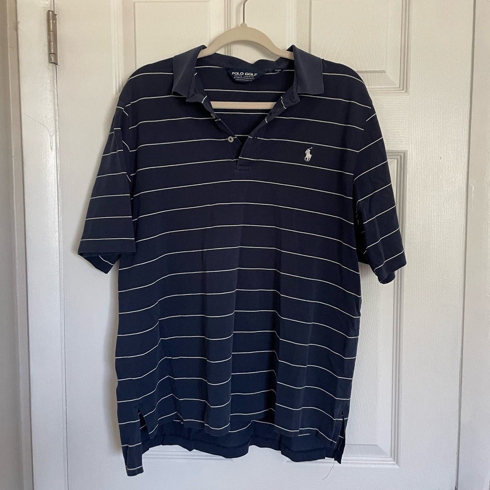 Polo by Ralph Lauren Men's Dark Blue Striped Polo